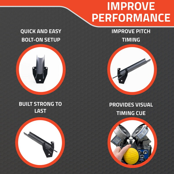 Perfect Timing Extended Pitching Chutes for Hack Attack Jr. Pitching Machines Improve Performance