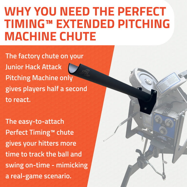 Perfect Timing Extended Pitching Chutes for Hack Attack Jr. Pitching Machines Why You Need The Perfect Timing