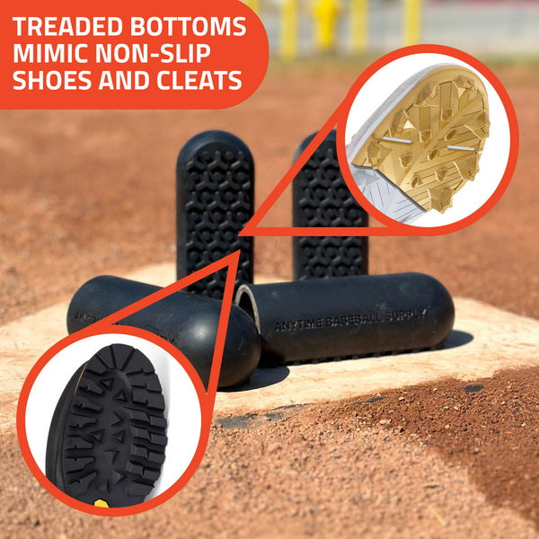 Treaded bottoms mimic non-slip shoes and cleats