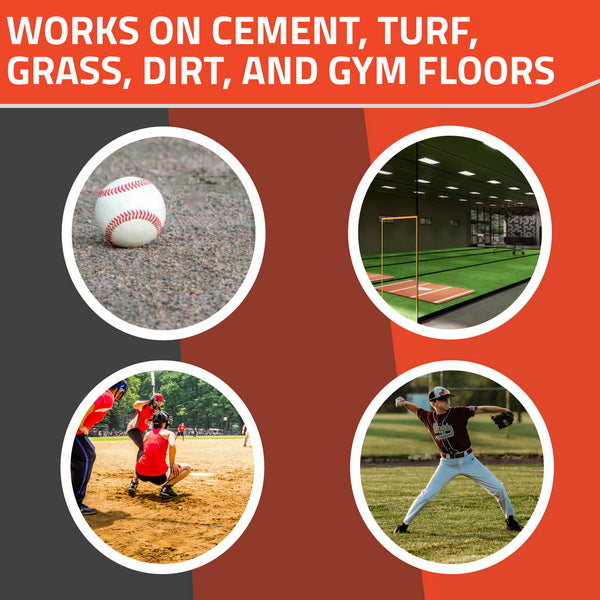 Works on cement, turf, grass, dirt, and gym floors